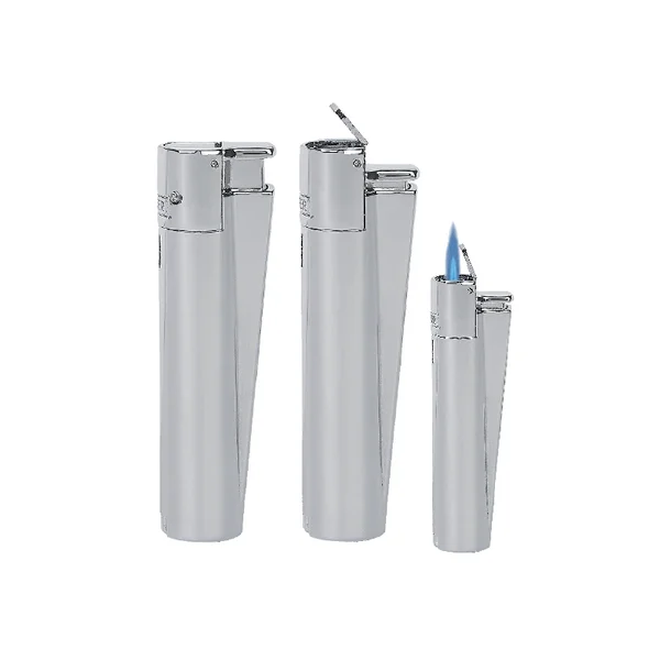 MJ-100 Saten-Silver Clipper Metal Turbo Siboplu Çakmak