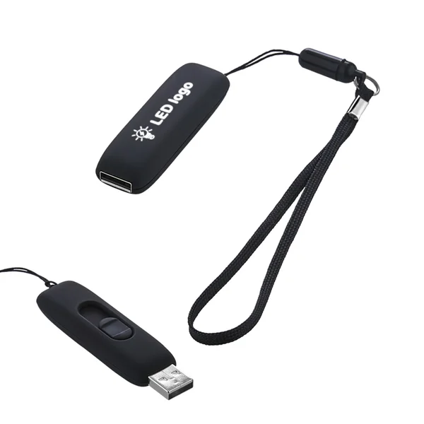 F-203-16 Siyah - Beyaz Işık 16 GB Işıklı Rubber Usb