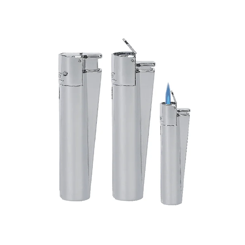 MJ-100 Saten-Silver Clipper Metal Turbo Siboplu Çakmak