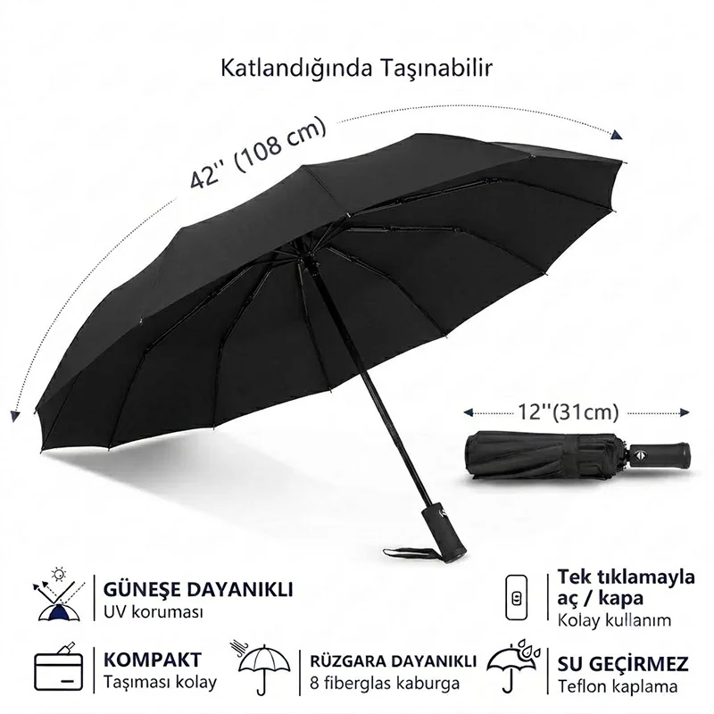 5100 8 Telli Işıklı Şemsiye