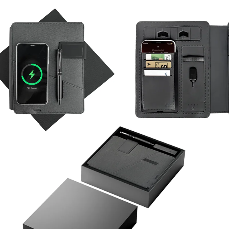 1071 PREMIUM Siyah Termo Deri Organizer Powerbank