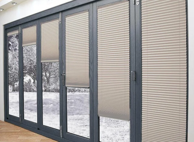 Krem Pliseli Perde - Cam Balkon Özel Ölçü